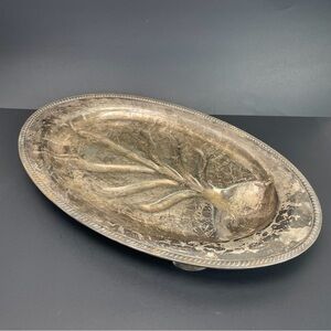 Community Plate Serving Tray Lg Silver Plate Platter Fish Meat Carving Vintage